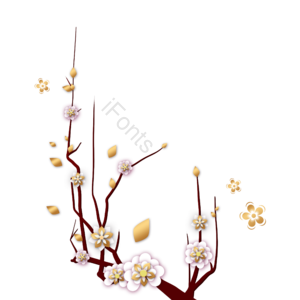 中国 传统的 白色 梅花 金色的 叶 花瓣 中国灯笼