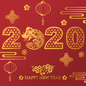 老鼠 新年年味 十二生肖 吉祥物 可爱 立体 横额 动物