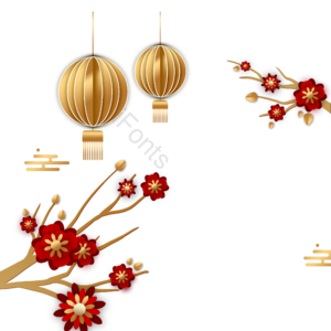 中国 新年 传统的 梅花 科 红色 金色的 模式