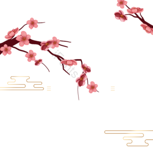 粉色 桃花 树枝 素材 春季