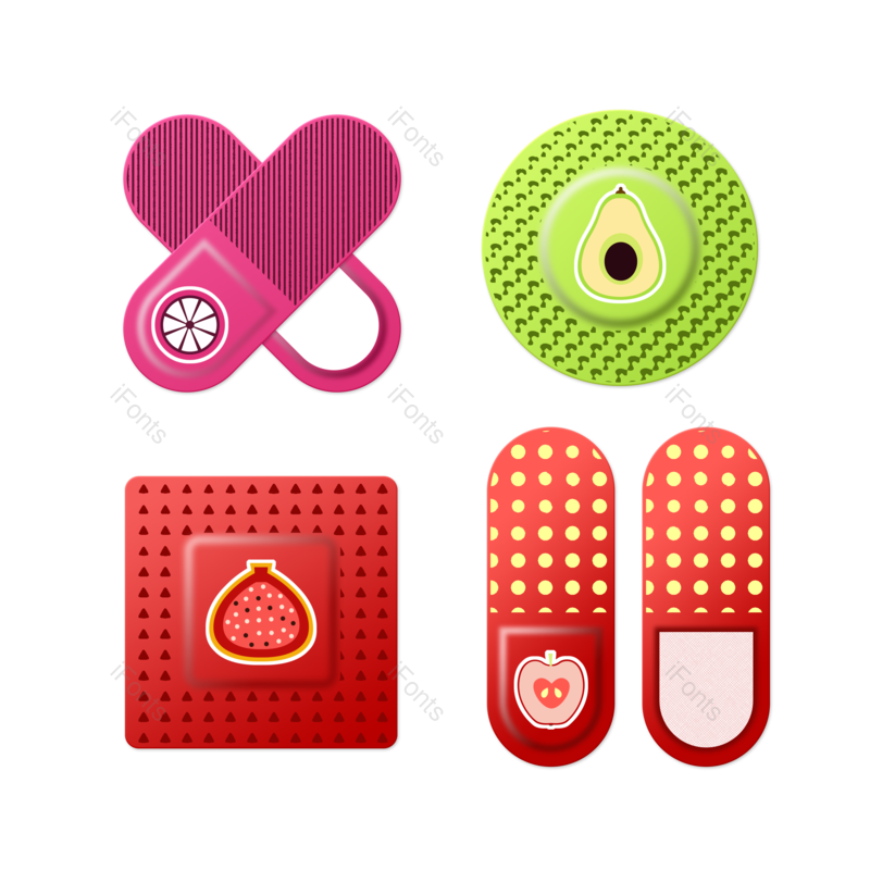 形状图片,医学元素,水果PNG,彩色免抠素材