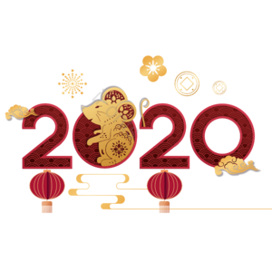 手绘竽 金鼠 祝福 2020年 动画片 新年年味 老鼠 传统的