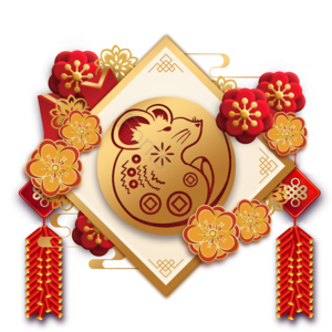 中国 传统的 新年年味 老鼠 红色 黄色 放鞭炮古风放炮男孩 中国结