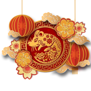 中国 传统的 新年年味 老鼠 剪纸 花呗 红色 黄色