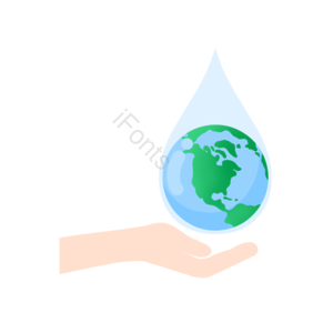 世界水日 水珠水圈 地球 环保保护环境 水资源 宣传架 签签 蓝色