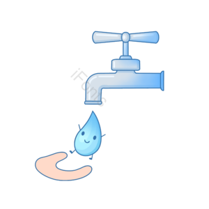 世界水日 环保 水资源 水滴 节约 卡通 手绘 装饰