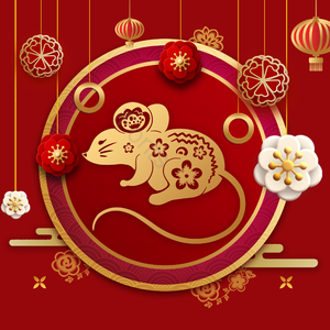 鼠 鼠年新年头像框 老鼠 花呗 梅花 灯笼 庆祝 喜庆的