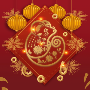 老鼠 鼠年 小鼠阳性红色 红色 中国红 金色的 硬币 铜币