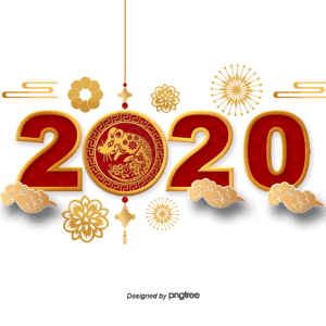 2020年 中国 度佳节 金色 可爱 老鼠 祥云 传统的