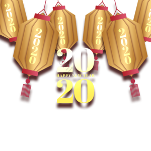 2020年 鼠年 喜庆的 灯笼 新年 幸福 手绘 装饰