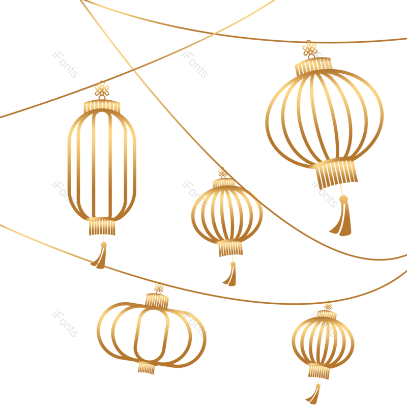 装饰图片,节日元素,剪纸PNG,金色的免抠素材