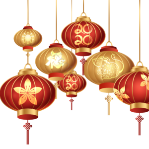 喜庆的 新年 图案 灯笼 装饰 卡通 手绘 鼠年