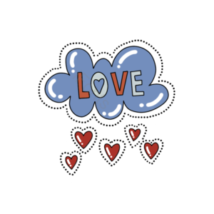 情人节 手绘 爱心 元素 情人节装饰  云朵 LOVE
