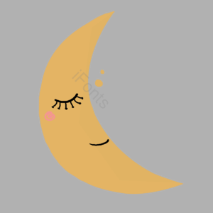 微笑 月亮 卡通 装饰 夜 天空 可爱的月亮 金月