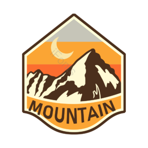 山峰山脉 山峦山川 奖徽 签签 蓝色 屏蔽 复古的 图贴