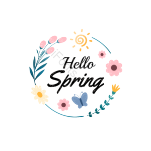 你好 春天 艺术字 字体 创意 淡雅 蝴蝶 花朵