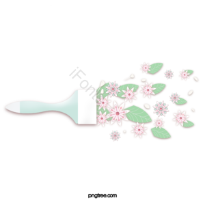 刷子 春天 主题 剪纸 花 花卉 植物 花草