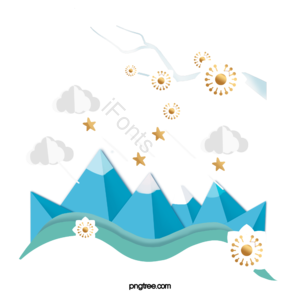 大自然 冰山 白s 剪纸 动画片 手绘竽 节气 蓝色