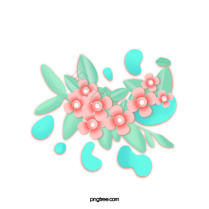 手绘 春季 春天 鲜花 花卉 剪纸 卡通 水滴