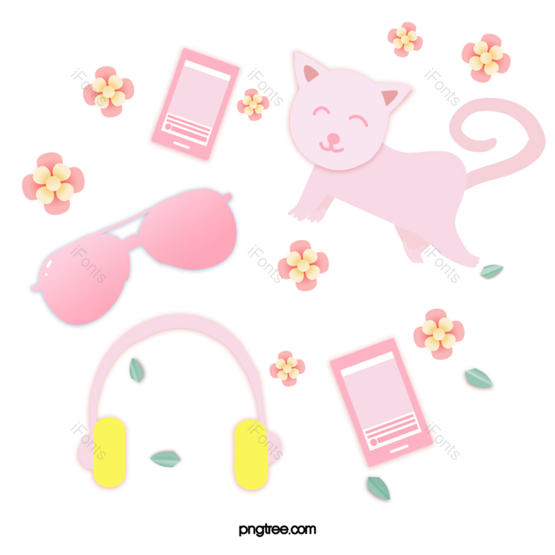 卡通图片,插画元素,剪纸PNG,粉红免抠素材