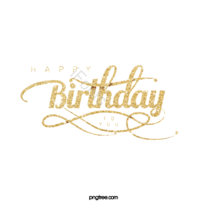 金色 有创意的 寿辰 愉快的 字体 happy生日快乐 恭喜 祝福
