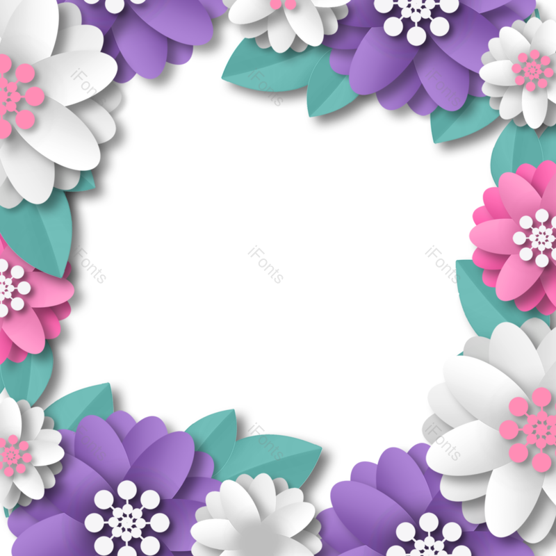 婚礼边框图片,花环元素,水彩花PNG,花束免抠素材