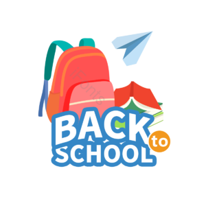 书包 飞机 返校季 蓝色 卡通 手绘 学校 文具