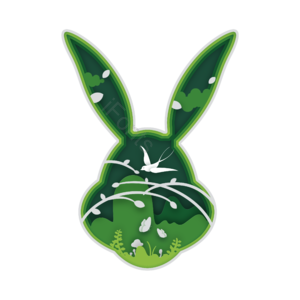 绿色 苍白 兔子 春天立春 剪纸 爬坡道 植物 吞