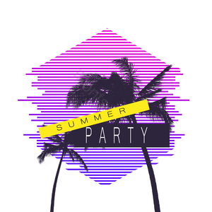 night party party 椰子树 夏季元素 碰撞色彩 summer party