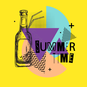 night party party 啤酒瓶 夏季元素 碰撞色彩 summer party