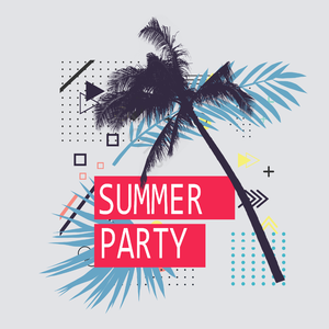 椰子树 夏季 太阳 碰撞色 色彩主题 summer party night