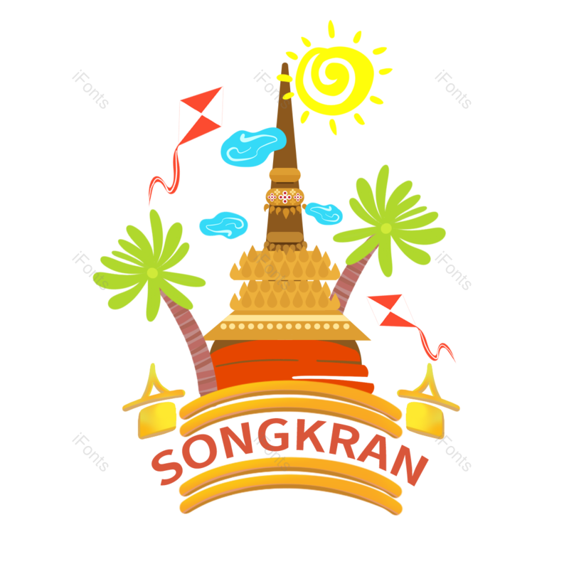 蓝色图片,泰国元素,椰子树PNG,绿色免抠素材