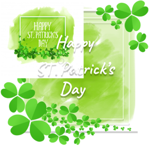 三叶草 patricks day边框 绿色三叶草 节日边框