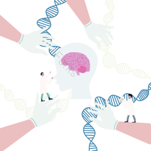 脑 基因 医学 研究 医生 技术 设备 卡通