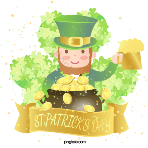 圣帕特里克节 patricks day 三叶草 绿色 手绘 罐子 啤酒