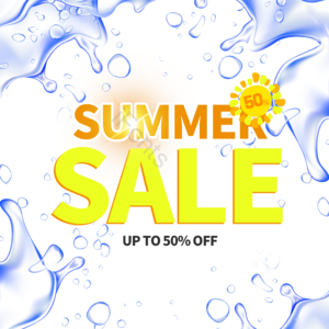 夏天 水 清凉感 summer sale 透明 文本框 立体感