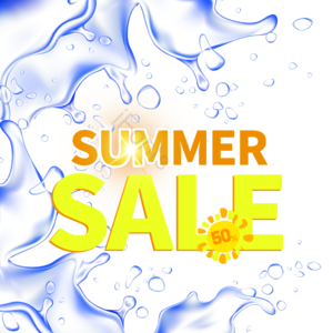 夏天 清凉感 summer sale 透明 闪耀 文本框 打折
