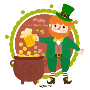 patricks day 爱尔兰 人物 绿色 礼服 金币 3叶草