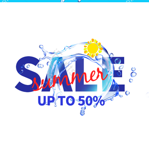 夏天 清凉感 summer sale 透明 边框 打折 花式英文字体