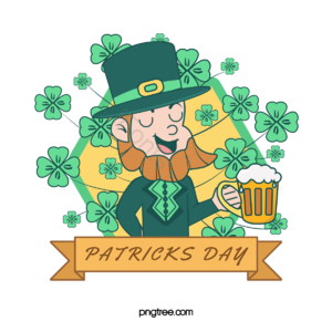patricks day 人物 手绘 绿色 礼服 卡通 啤酒