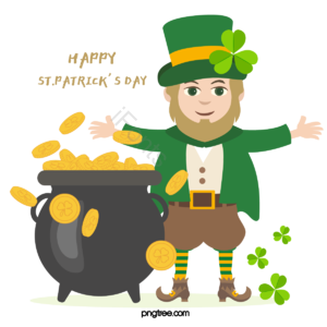 圣帕特里克节 三叶草 绿色 patricks day 手绘 罐子 金币