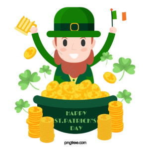 圣帕特里克节 patricks day 爱尔兰 三叶草 绿色 手绘 罐子
