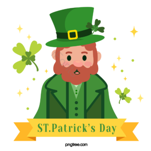 圣帕特里克节 patricks day 绿色 三叶草 手绘 人物 礼服