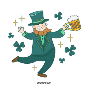 patricks day 人物 手绘 绿色 礼服 卡通 啤酒