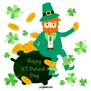 圣帕特里克节 三叶草 绿色 patricks day 手绘 罐子 金币