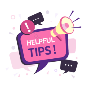 华丽的 helpful tips 和风装饰 紫色 玫瑰红 黄色 感叹号