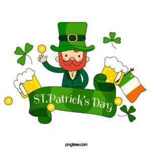 圣帕特里克节 patricks day 三叶草 绿色 手绘 人物 金币