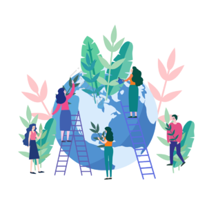 植物 绿色 环保保护环境 节能 蓝色 合作 地球 动画片