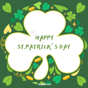 圣帕特里克节 patricks day 三叶草 绿色 手绘 金币 边框