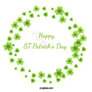 三叶草 patricks day 绿色 圣帕特里克节 手绘 边框 光点